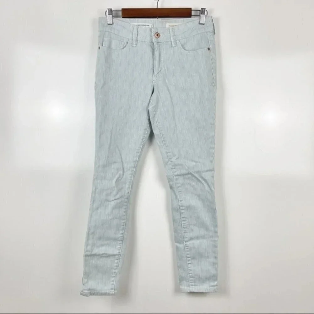 Anthro Pilcro Striped Mid-Rise Skinny Jeans Sz 27